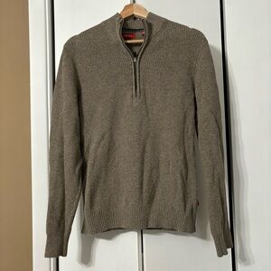 Men's Beige Half-Zip Sweater
